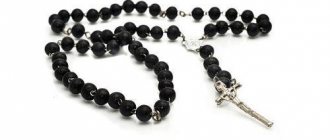 black beads with a cross