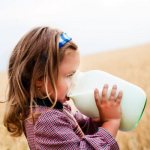 Girl drinks milk