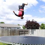 Jumping on a trampoline in a dream