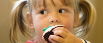 Child eats cake